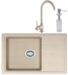 Franke Set chiuveta bucatarie compozit Franke Basis 1 cuva cu picurator 62x50 cm reversibila finisaj bej mat cu baterie si dozator detergent (114.0633.767)