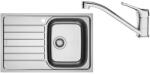 Franke Chiuveta bucatarie inox Franke Spark 78x50 cm cu 1 cuva cu picurator dreapta finisaj lucios plus baterie crom (101.0737.734) Chiuveta