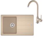 Franke Set chiuveta bucatarie compozit Franke Basis Avena 1 cuva cu picurator 78x50 cm finisaj bej mat cu baterie Pola (114.0735.365)