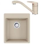 Franke Set chiuveta bucatarie compozit Franke Maris Avena 44x50 cm cu 1 cuva finisaj bej mat si baterie Novara Plus (114.0662.651)