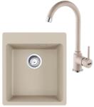 Franke Set chiuveta bucatarie compozit Franke Maris Avena 44x50 cm cu 1 cuva finisaj bej mat si baterie Pola (114.0662.653)