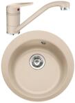Franke Set chiuveta bucatarie compozit Franke Single Avena 1 cuva 50 cm tectonite finisaj bej mat cu baterie Novara Plus (114.0491.746)
