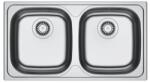 Franke Chiuveta bucatarie inox Franke Spark 80x50 cm cu 2 cuve fara picurator finisaj texturat (101.0712.383) Chiuveta