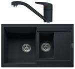Franke Set chiuveta bucatarie compozit Franke Maris 1 cuva 1/2 cu picurator 78x50 cm finisaj negru mat cu baterie Novara Plus (114.0660.666)