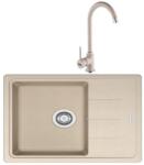 Franke Set chiuveta bucatarie compozit Franke Basis Avena 1 cuva 1/2 cu picurator 78x50 cm bej mat cu baterie Pola (114.0633.750)