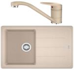 Franke Set chiuveta bucatarie compozit Franke Basis Avena 1 cuva cu picurator 78x50 cm finisaj bej mat cu baterie Novara Plus (114.0491.655)