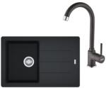 Franke Set chiuveta bucatarie compozit Franke Basis 1 cuva cu picurator 78x50 cm finisaj negru mat cu baterie Pola (114.0735.366)