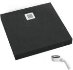 Schedpol New Horizons Black Stone négyzet alakú zuhanytálca 80x80 cm fekete 3.3400/C/ST-M2 (33400CSTM2)