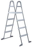  Medence létra, Azuro De Luxe, antracit, kétágú, 3+3 fokos, 120 cm magas medencéhez, porszórt acél, műanyag lépcsőfokokkal