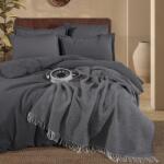 CLASY® Home Set lenjerie de pat cu patura 7 piese Clasy Eveya v2, Gri antracit
