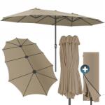 Kingsleeve Umbrelă dublă MIAMI, 460x270 cm, maro-gri (taupe)