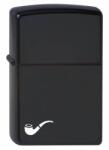 Zippo benzines pipagyújtó fekete pipa motívummal, matt fekete (Z-169420)