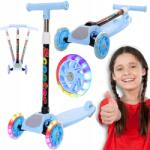 NiceKids Háromkerekű, összecsukható roller Led kerekekkel gyerekeknek (HULAJNOGA TRÓJKOŁOWA LED NIEBIESKA)