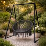 MultiGarden Függő szék boho kerti hinta gólyafészek szürke MultiGarden (ESO-SW092-7-4)