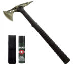 Depox Set topor si spray propulsie jet DEPOX®, otel inoxidabil, verde, 40 cm/60 ml, negru, husa inclusa (1467)