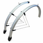 VeloGo alu-plasztik kerékpár sárvédő szett (Ezüst, 28", 46mm, V-pálcás) (74040285)