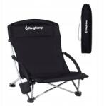 KingCamp King Camp Deluxe kemping összecsukható szék háttámlával, acél fekete (KC3841BLACK)