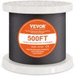 Vevor 316-os rozsdamentes acél drótkötél 1/8" 500 láb, 7×7, 1600 font, vágóval