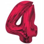GoDan Piros 4-es Red szám fólia lufi 92 cm