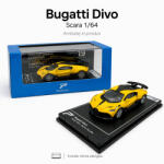KINSMART Macheta Bugatti Divo galben cu negru 1: 64 Kinsmart, vitrina plexiglas, Hypercar League Collection (2913)
