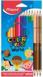 Maped Creioane colorate Maped Color’Peps World, 12+3 culori