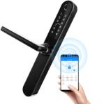 LILIWISE Yala inteligenta pentru usi termopan PVC deschidere cu amprenta, cod, card, telefon, Wi-Fi, Bluetooth, negru (UPGW004)