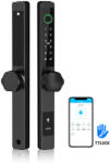 GOKING Yala smart ultraslim pentru usi termopan cu aplicatia TTLock maner buton negru (slim n-m)