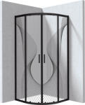 Deante Funkia Evo cabină de duș 80x80 cm semicircular negru mat/sticlă cu model KYPNB88P (KYPNB88P)