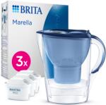 BRITA water filter jug Marella blue (2.4l) incl. 3x MAXTRA PRO Pure Performance cartridge - refrigerator-suitable filter jug with BRITA Memo, folding lid, filters impurities - 1051935 - boombuy Филтрираща кана