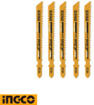 INGCO JSBT111C szúrófűrészlap készlet fához, HCS, 100/74mm - 8Tpi (5 darabos) (JSBT111C)