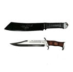 DEPOX Set Cutit Baioneta 42 cm si Maceta Rambo 56, 5 cm, DEPOX®, Teaca inclusa (1479)