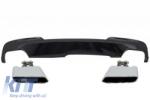 KITT Diffúzor fekete, Sport M-Tech 550i V8 LCI négyzet alakú kipufogóvéggel, BMW F10 F11 2011-2017 (CORDBMF10M5B047B)