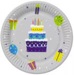  Happy Birthday papírtányér, party tányér 8 DARABOS, 23 cm Nr6