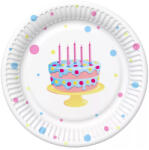 Happy Birthday papírtányér, party tányér 8 DARABOS, 18 cm Nr7