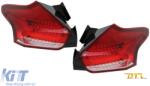 KITT Fényszórók LED nappali menetfénnyel Ford Focus III Mk3 RHD (2015-2017) Bi-Xenon dizájn, dinamikus futófényes irányjelzővel, Demon kinézet (HLFFMK3RHD)