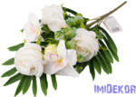  Rózsa-Orchidea 10 ágú féloldalas csokor 56 cm - Fehér