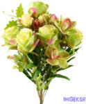  Rózsa-Orchidea 18 ágú csokor 56 cm - Zöld