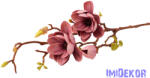 Magnolia 2 fej + bimbó real touch élethű ág 80 cm - Mályva