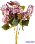  Hortenzia 15 ágú bogáncsos csokor 58 cm - Lilás