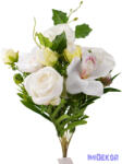  Rózsa-Orchidea 13 ágú csokor 47 cm - Fehér