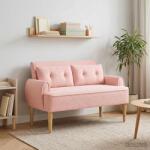 vidaXL Canapea cu capitonaj butonat Roz 117 x 67 x 77 cm Bouclé GartenMobel Dekor (42041824)