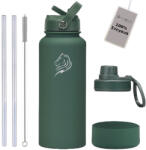 Cool'NMore Sticlă Termos Oțel Inoxidabil BPA Free 1l Moss Green cu Pai Mustiuc Buclă și Mâner 21000109 (21000109)