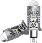 Autorey Set 2 Becuri LED H4 cu Lupa, SUPER CSP, Putere 150W si 27.000 Lumeni, Ventilator Integrat, Cu cipuri CSP 7035, 6000K Alb Rece, fara eroare de bec ars AutoREY® PRO (AR-25)