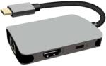 PremiumCord USB-C HDMI RJ45 PD adapterre, alumínium tokkal (ku31dock18)