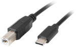 Lanberg USB-C (M) - USB-B (M) 2.0 kábel 1, 8m, fekete (CA-USBA-14CC-0018-BK)