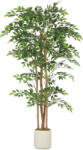 HOMCOM Plantă artificială Ficus Banyan din PEVA și lemn, cu ramuri flexibile și ghiveci din PP și ciment | Aosom Romania (83C-192V04GN)