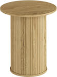 HomCom Masă auxiliară rotundă Ø 48 cm, masă mică cu picioare canelate pentru living, dormitor sau spații mici, stejar | Aosom Romania (83B-432V80AK) Masa de cafea
