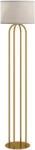 HomCom Lampadar pentru living, lampadar cu abajur din in și comutator de picior, Ø 38 x 161 cm, auriu și bej | Aosom Romania (B31-620V90GD)