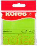 Kores Notes adeziv 75*75mm verde neon 100 file Kores (KO47077)