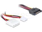 Delock 15-пинов SATA (мъжки) - 4-пинов Molex (женски) + 3, 5-инчов флопи, Y-образен захранващ кабел